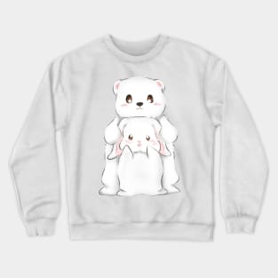 White Bunny and Bear _ spooning Crewneck Sweatshirt